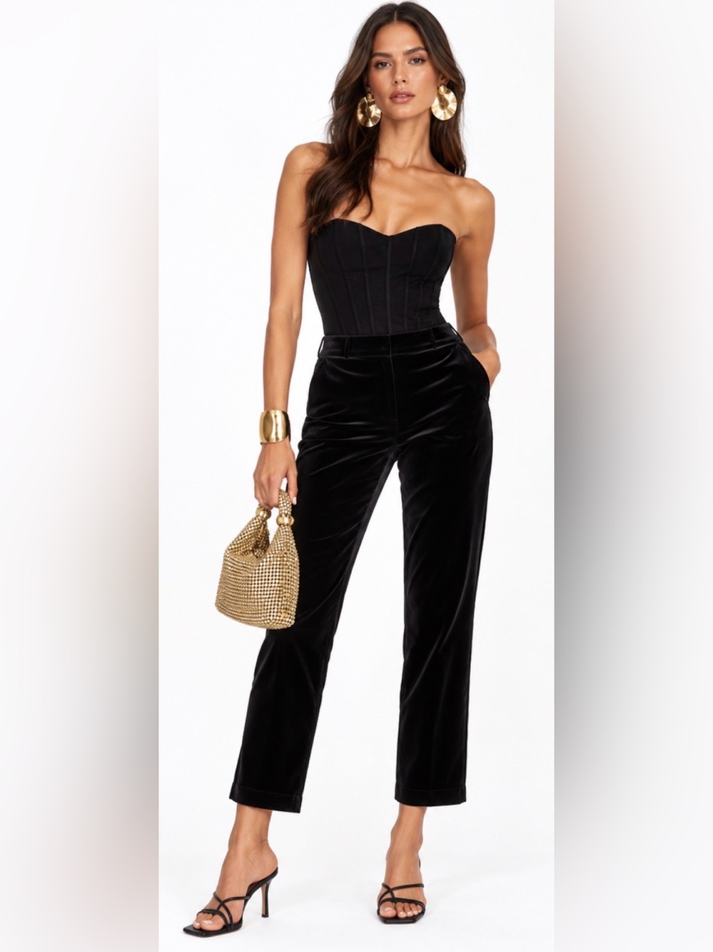 J.Crew Kate slim-fit pant in velvet in black